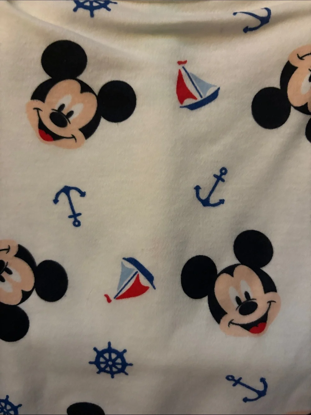 Disney Baby Striped Mickey Embroidered Blue & White Set